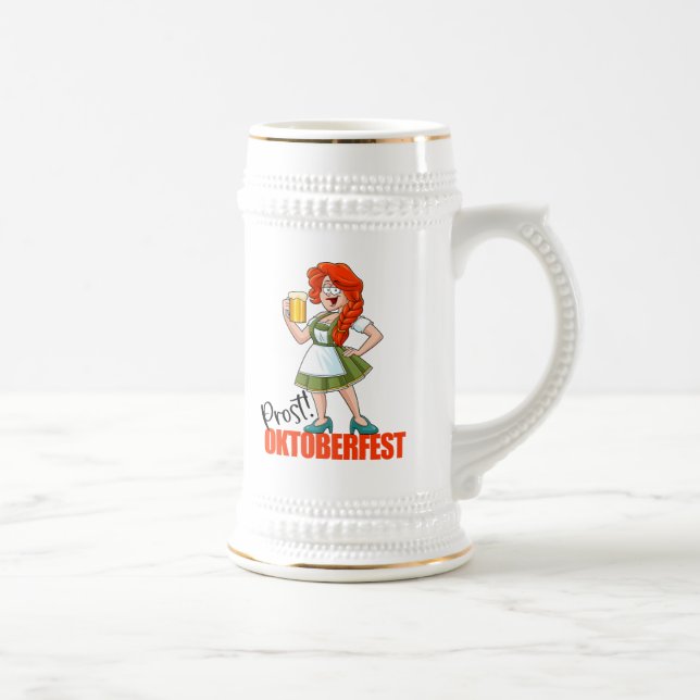Caneca De Cerveja Brincadeira Oktoberfest Girl com Cerveja (Direita)