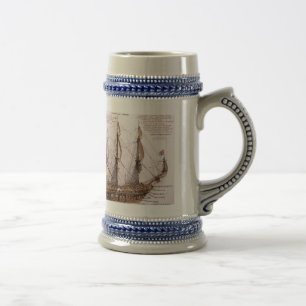 Caneca de cerveja britânica de Anantomy do navio