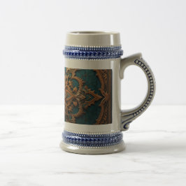 Caneca De Cerveja Brown-Aqua Elegance