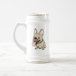 Caneca De Cerveja Buldogue francês engraçado com a língua enorme 