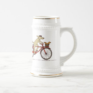 Caneca De Cerveja Cachorro Ciclista com Amigo Esquilo - Arte Animal