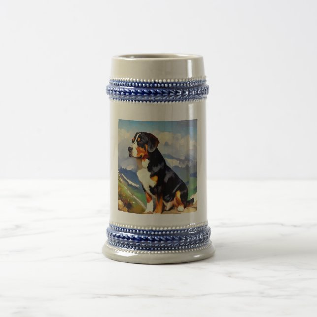 Caneca De Cerveja Cachorro da Grande Montanha Suíça (Centro)