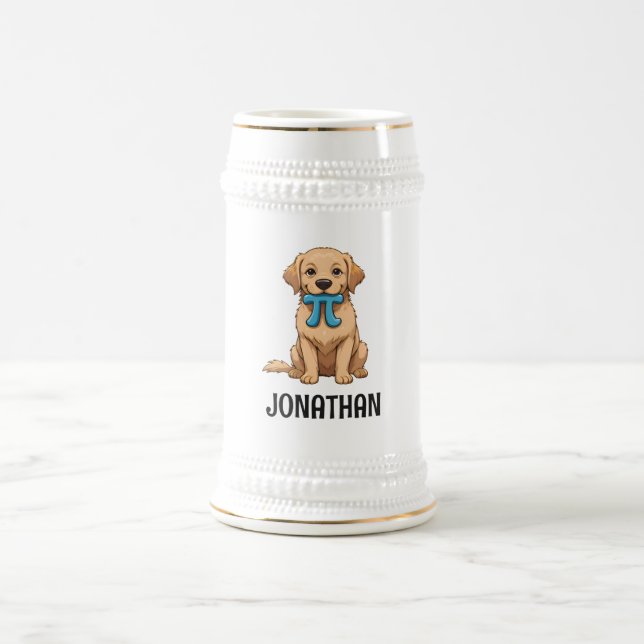 Caneca De Cerveja Cachorro Pi Day Personalizado Com Símbolo Pi | Fel (Centro)