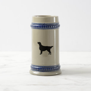 Caneca De Cerveja Cães Liso-Revestidos do amor da silhueta do
