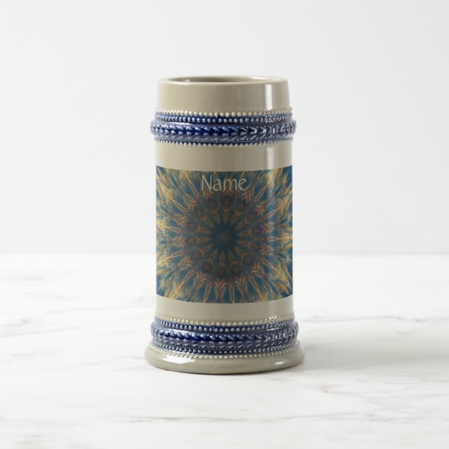Caneca De Cerveja Caleidoscópio Blue Chakra Thunder_Cove  (Centro)
