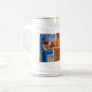 Caneca De Cerveja camisa SlipperyJoe do homem musculoso abdômen peit