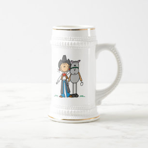 Caneca De Cerveja Camisas e Presentes da Cowgirl Com Cavalo
