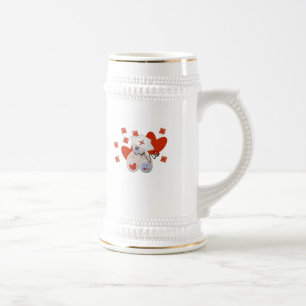 Caneca De Cerveja Camiseta e presentes do amor da enfermeira do urso