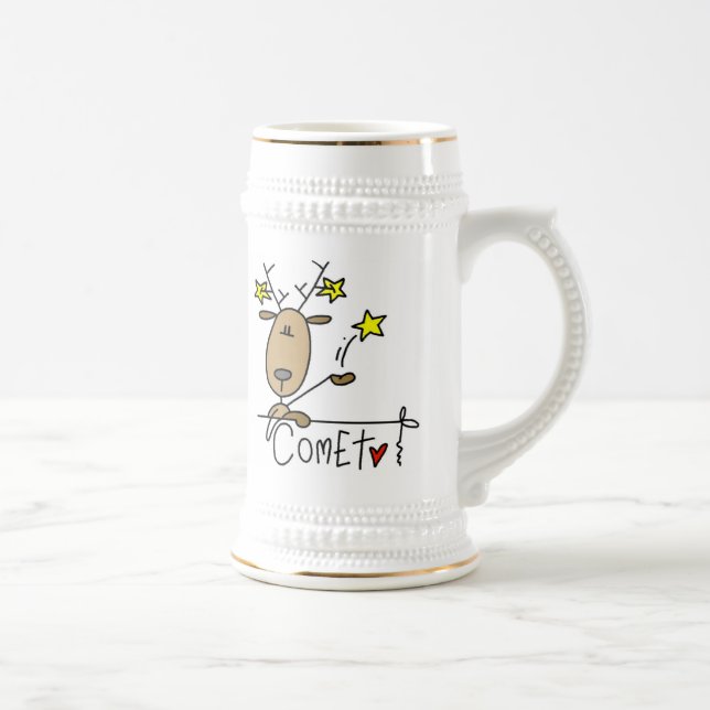Caneca De Cerveja Camiseta e presentes do Natal da rena do cometa (Direita)