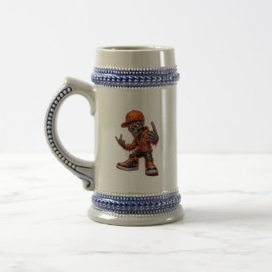 Caneca De Cerveja Camiseta Gráfica do Esqueleto do Hip Hop