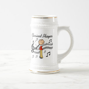 Caneca De Cerveja Camisetas e Presentes do Tocador de Clarinete Masc