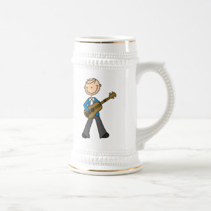 Caneca De Cerveja Camisetas e Presentes do Tocador de Guitarra Homem