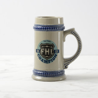 Caneca De Cerveja Campeão da liga de hóquei da fantasia -- Logotipo