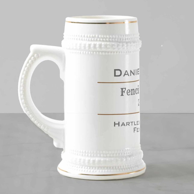 Caneca De Cerveja Campeão de Esgrima (Criador carregado)