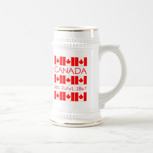 Caneca De Cerveja Canadá Day Maple Leaf Canadian Flag Pattern