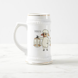 Caneca De Cerveja Carneiro bonito com cartografia de jaqueta