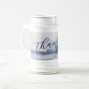 Caneca De Cerveja Cartão de Agradecimento Elegante Estilo Aquarela
