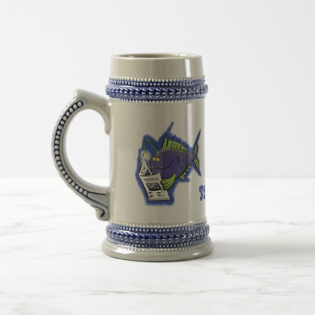 Caneca De Cerveja Cartografia de peixe-anjo (Esquerda)