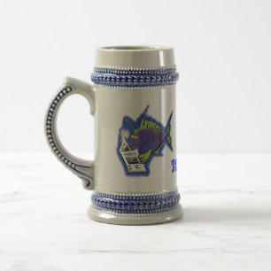 Caneca De Cerveja Cartografia de peixe-anjo engraçado