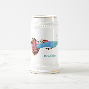 Caneca De Cerveja Cartografia de peixe tropical de rico bonito
