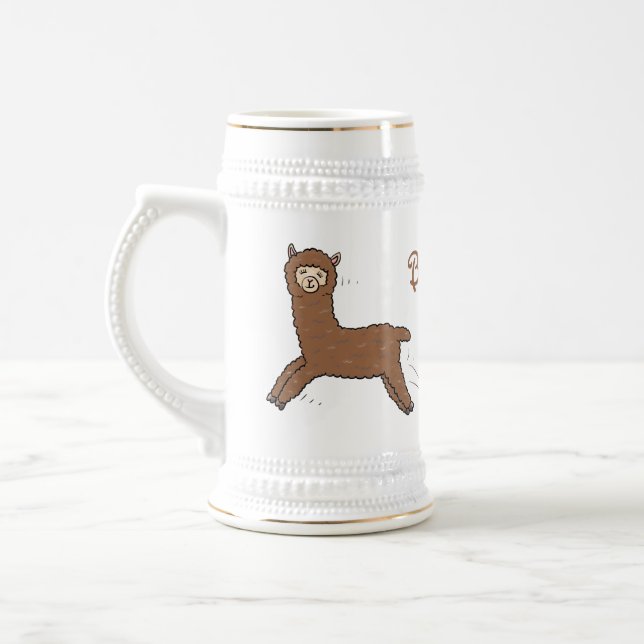 Caneca De Cerveja Cartoon castanho-branco e bonito (Esquerda)