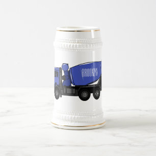Caneca De Cerveja Cartoon de caminhão de transporte misto em betão