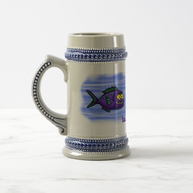 Caneca De Cerveja Cartoon de peixe Piranha (Esquerda)