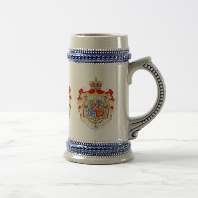 Caneca De Cerveja Casaco de Armas Dinamarquesas Vintage da Dinamarca (Direita)