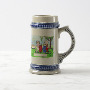 Caneca De Cerveja Casal de Golfe - Cartoon Personalizado