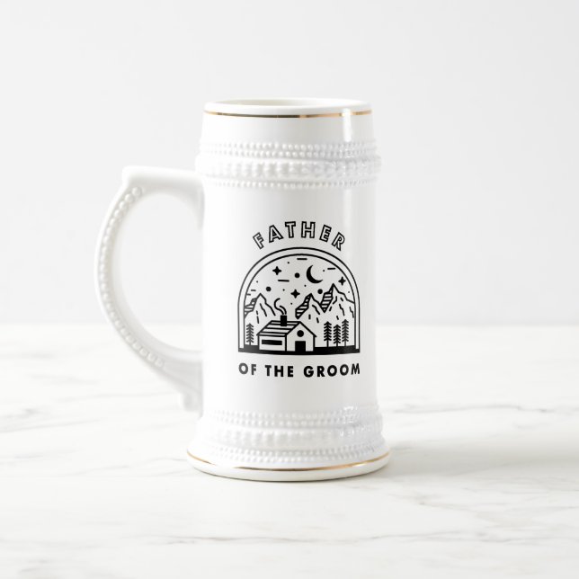 Caneca De Cerveja Casamento de Cabina com Padre das Montanhas Groom (Esquerda)