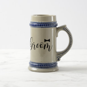 Caneca De Cerveja Casamento de Groom-Bowtie, Solteiro-festa