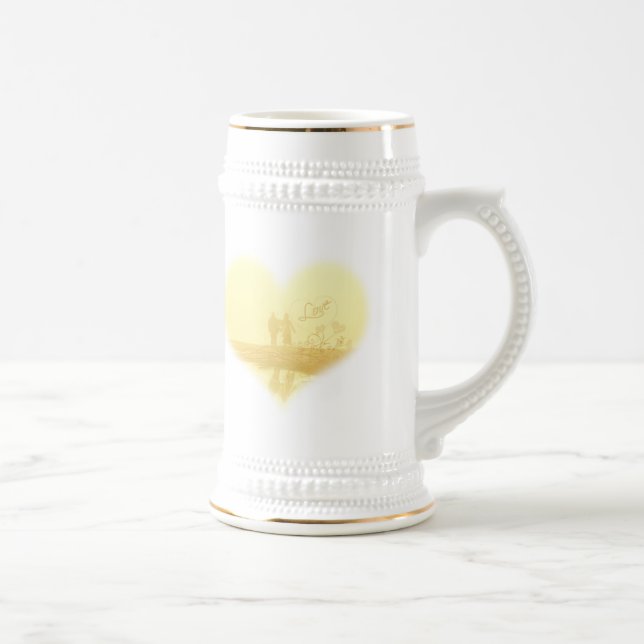 Caneca De Cerveja Casamento de Praia Amarela (Direita)