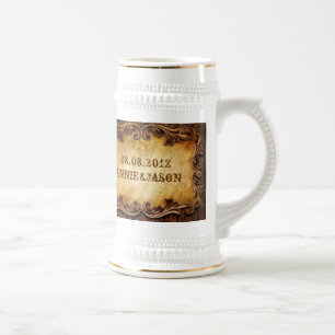 Caneca De Cerveja Casamento ocidental do vaqueiro rústico do país