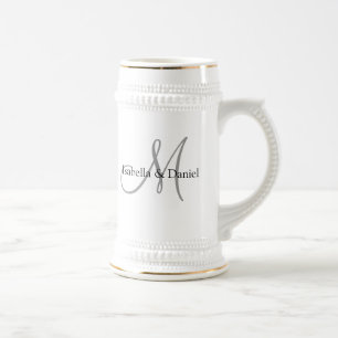 Caneca De Cerveja Casamento Oferece Monogramas de Mug