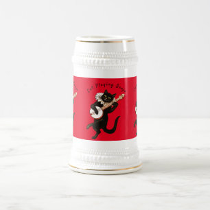 Caneca De Cerveja Cat tocando Banjo Thunder_Cove