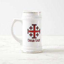 Caneca De Cerveja Cavaleiro Templário de Jerusalém Cruz Deus Vult