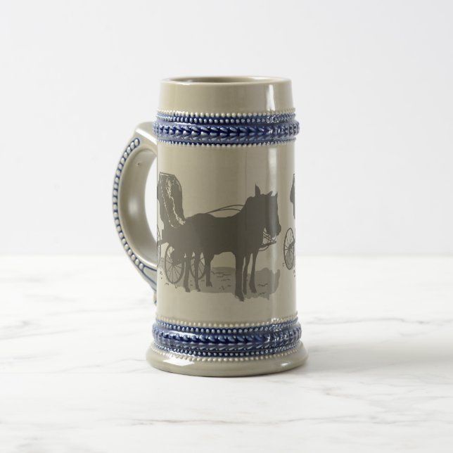 Caneca De Cerveja Cavalo de Mug e Buggy (Frente Esquerda)