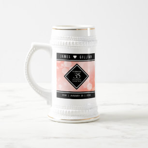 Caneca De Cerveja Celebração do 35º aniversário do Casamento de Cora
