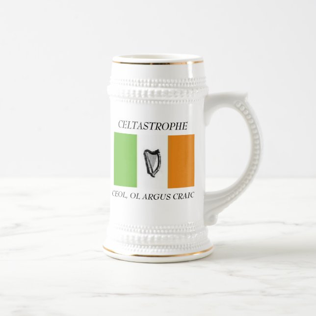 Caneca De Cerveja celtastrophe, CELTASTROPHE, CEOL, OL ARGUS CRAIC (Direita)