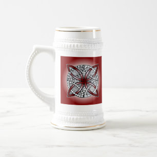 Caneca De Cerveja Celtic Knot Doodle Maroon Red
