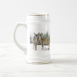 Caneca De Cerveja Cena de Inverno Florestal com Casa de Férias de Ce