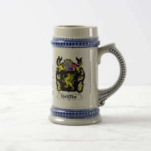 Caneca de cerveja cerâmica da crista da família 