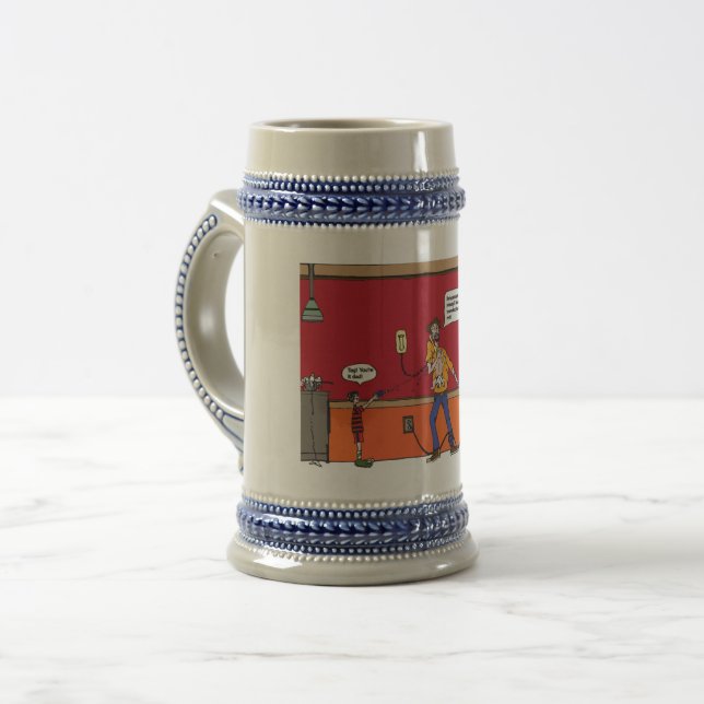 Caneca De Cerveja Cerveja Stien com história em quadrinhos engraçada (Frente Esquerda)