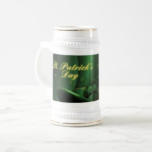Caneca De Cerveja Chapéu e Design de Trevo do Dia de São Patrício