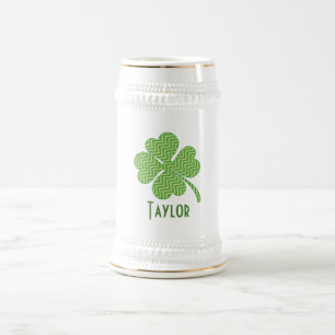 Caneca De Cerveja Chevron Four Leaf Clover