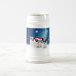 Caneca De Cerveja Chinhuahua bonitinho no Natal
