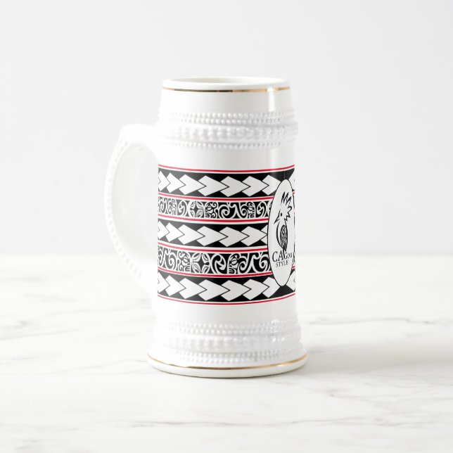 Caneca De Cerveja Chope à bière Tribal Ethnic/Bande Rouge (Frente Esquerda)