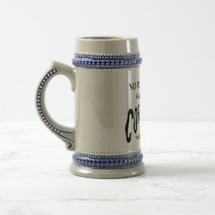 Caneca De Cerveja Cinza com café preto e branco engraçado