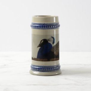 Caneca De Cerveja Cinza de pavão/Caneca de cerveja azul de 22 oz