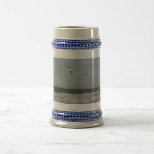 Caneca De Cerveja Cinza Shore & Sky & Seagulls /Caneca de cerveja Az
